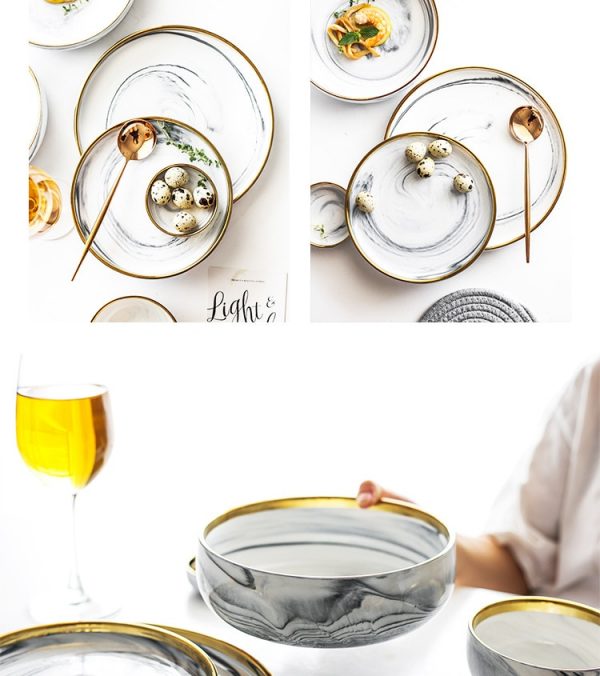 Marble Plates tableware set
