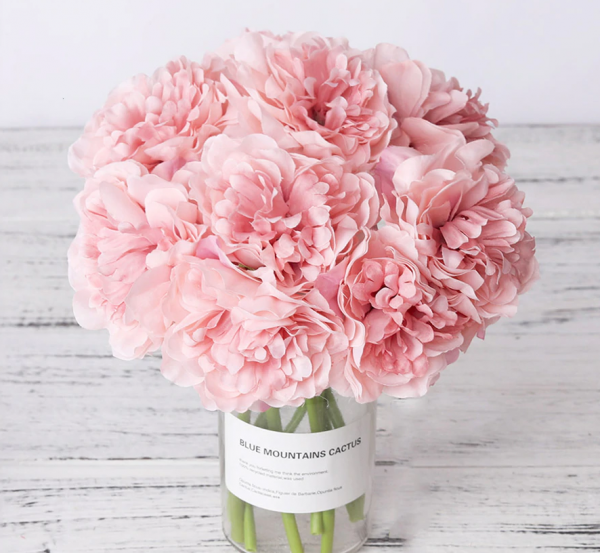 beautiful pink faux peony bouquet