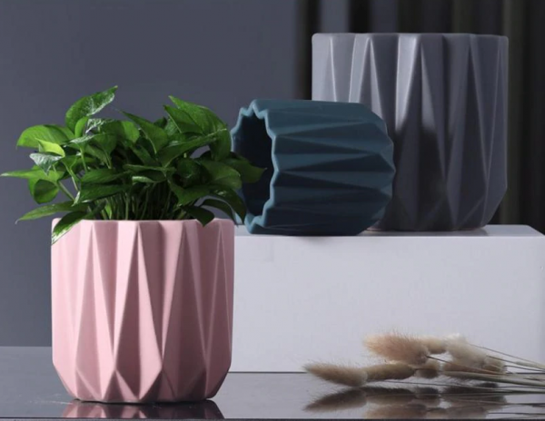 Geometry Ceramic Pots For Plants Flower