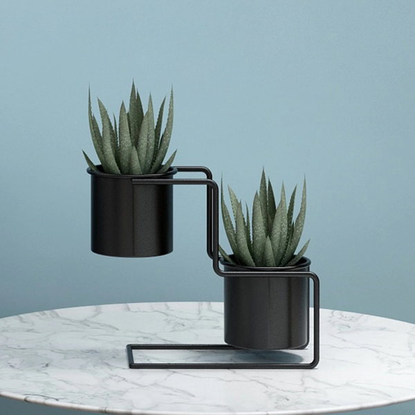 Double black flower pot home workplace