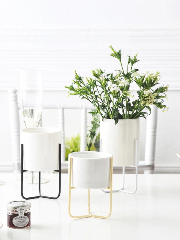 Modern flower pots simplistic interior design