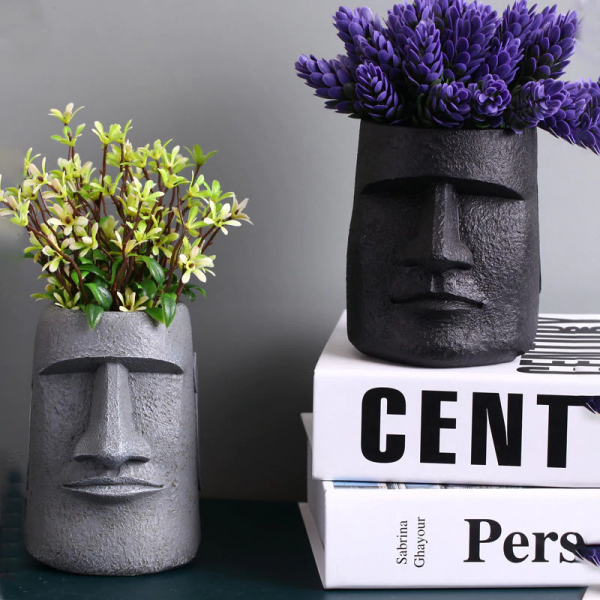 Ancient head vases for home decor